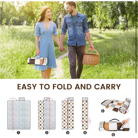 Picnic Blankets,80''x80'' Extra Large..waterproof..foldable ..(NWT) - Picture 6 of 6